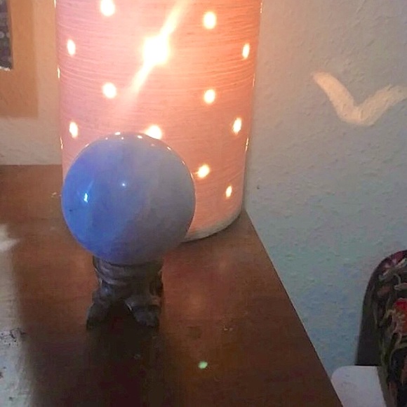 Natural polished blue Celestine angel crystal ball